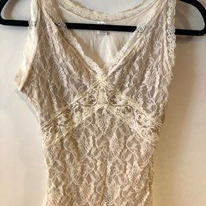 Cream Lace Tank